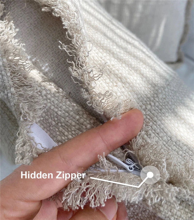 24x24 in Vintage Linen Cotton Blend Throw Pillow Covers Sofa Bed Cushion Covers