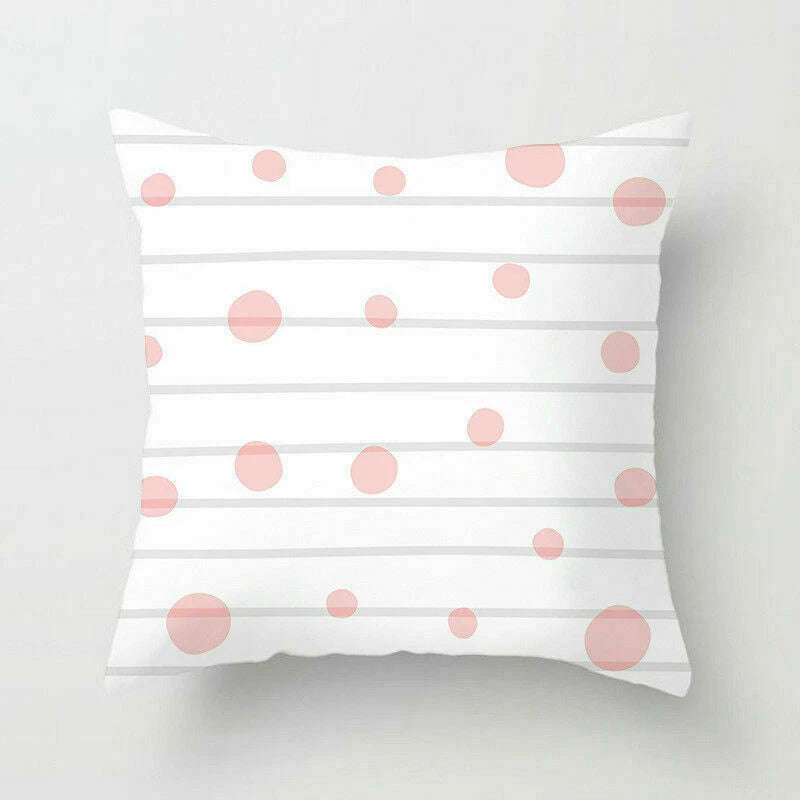 Polyester Geometric Sweet Pillow Case Sofa Waist Home Cover Cushion Decor 18"