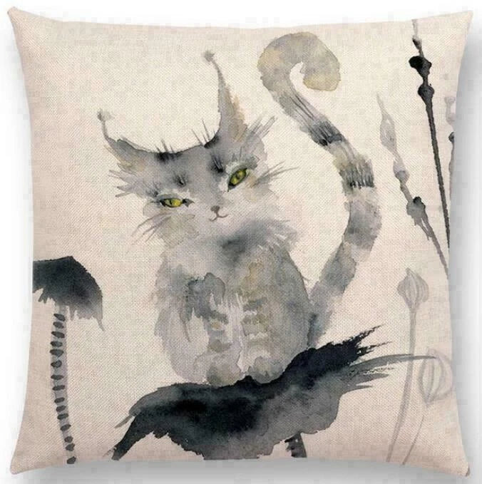 Throw Cushion Decor pillow Linen Case Sofa Fox Cotton Pattern