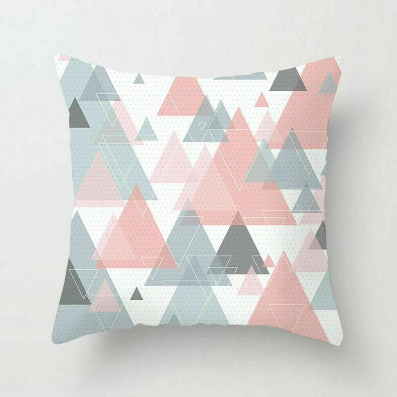 Polyester Geometric Sweet Pillow Case Sofa Waist Home Cover Cushion Decor 18"