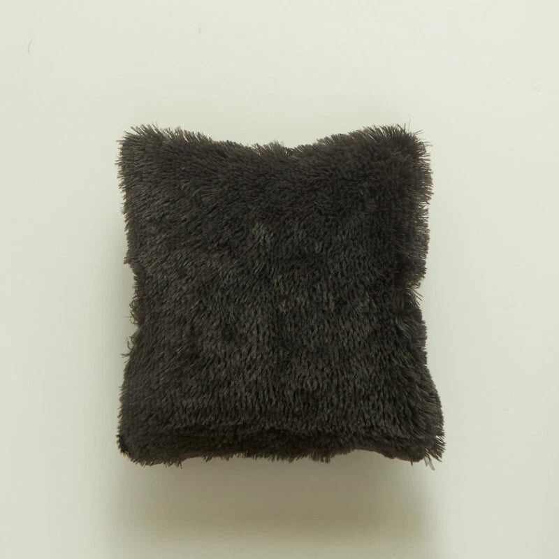 Fluffy Faux Fur Shaggy Pillow Case Plush Cushion Cover Sofa Bed Home Decor 17"