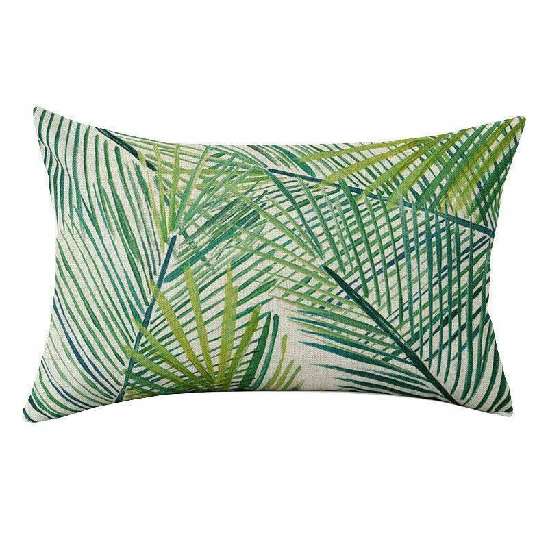 Decor Cushion Sofa Leaf Cover  Waist Home Green Car Case 18"