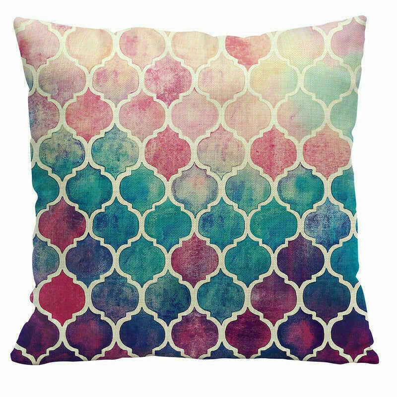 Decor Cushion Office Cover Case Sofa Geometry 18" Home Color
