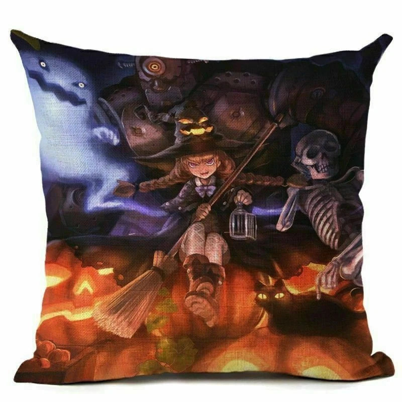 Decor Cushion Hallween Sofa Cover Cover Pumpkin 18"*18" Pillow Pillow Home Case