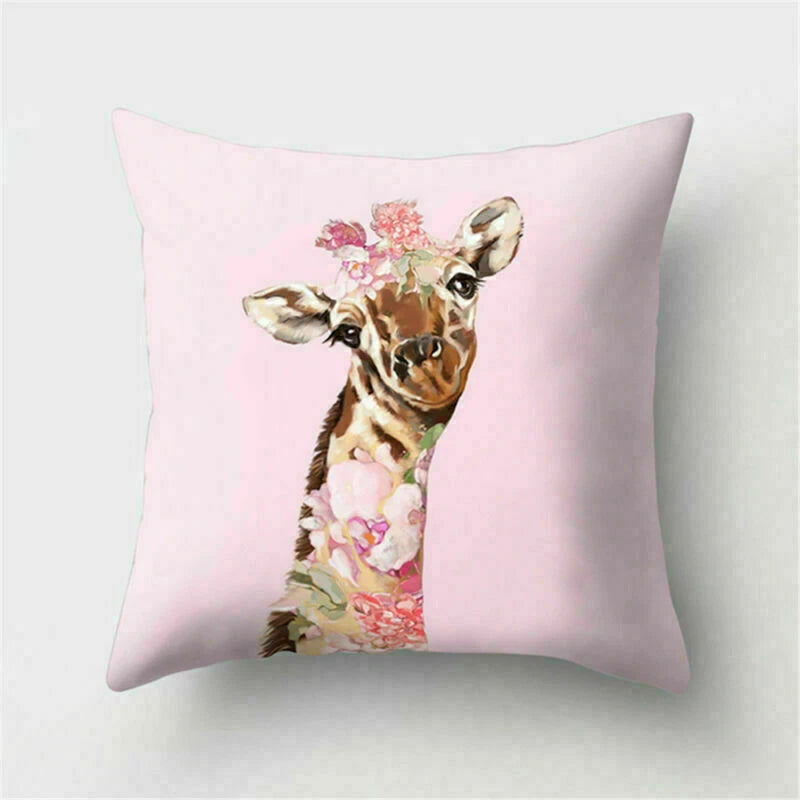 Decor Cushion Pink Throw Cover Case Cute Sofa Cover Animal Home Pillow