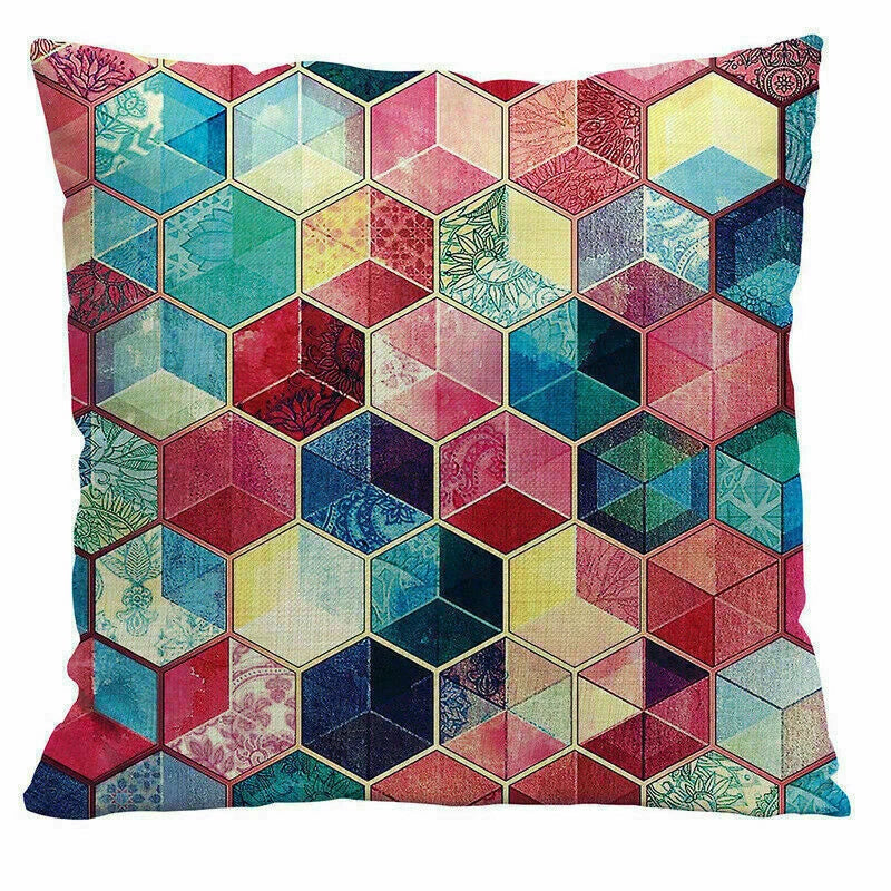 Decor Cushion Office Cover Case Sofa Geometry 18" Home Color