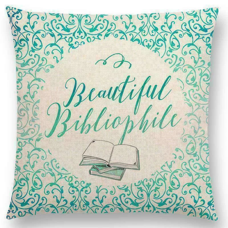 Pillow Series Sofa Letters Cushion Case Books Read Decorative Cover Study Time