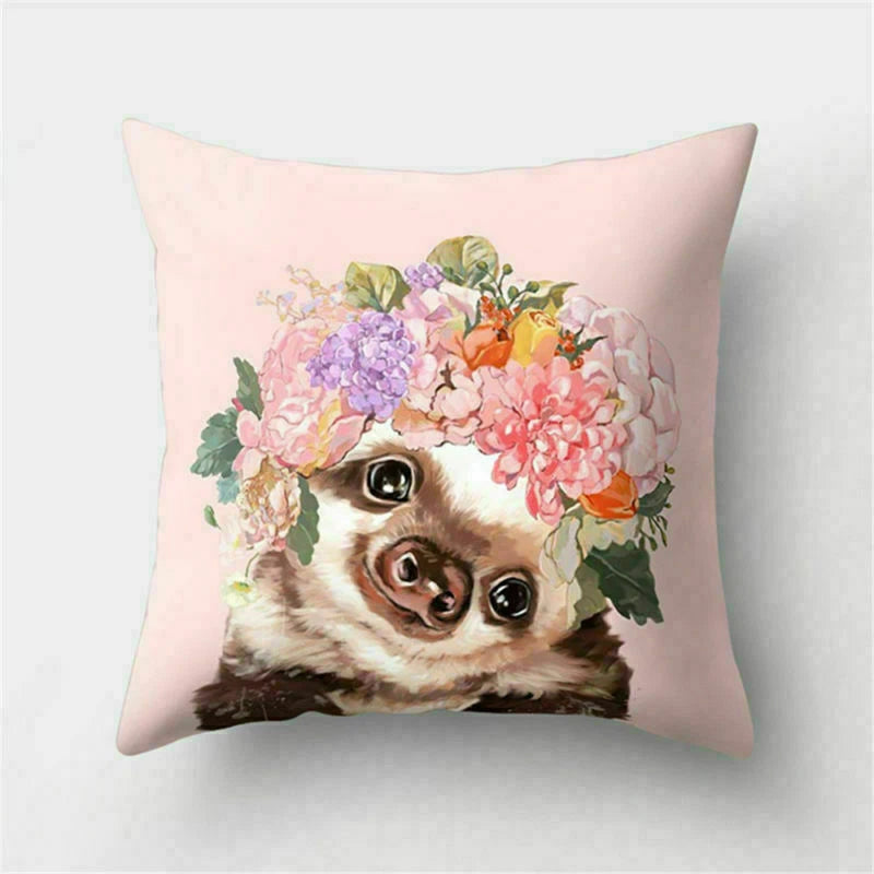 Decor Cushion Pink Throw Cover Case Cute Sofa Cover Animal Home Pillow