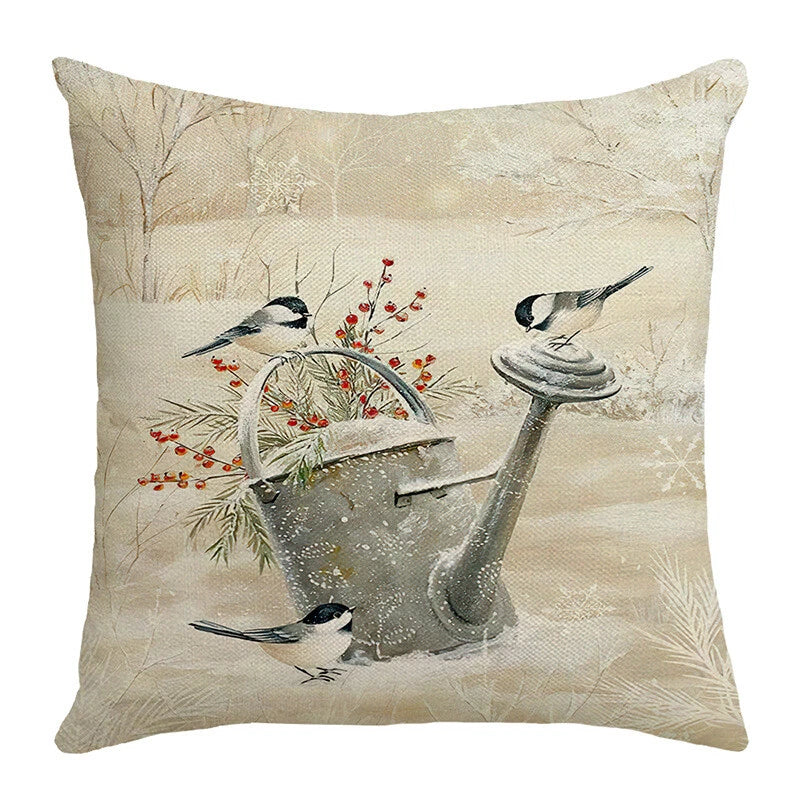 2024 NEW CHRISTMAS NEW YEAR POLYESTER CUSHION COVER PILLOW CASE HOME SOFA DECOR