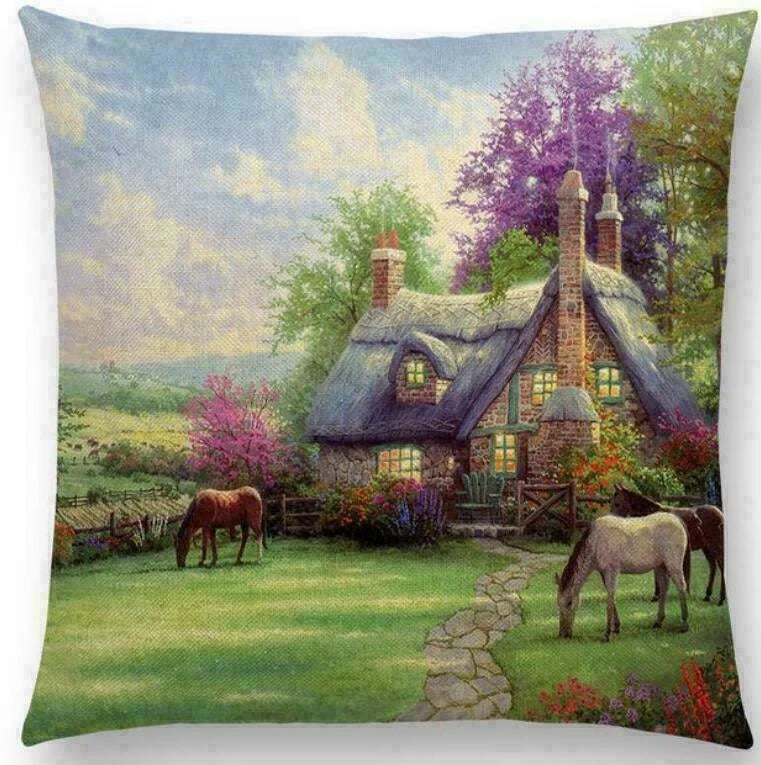 Scenery Country Sofa Decor Pillow Case Throw Cushion Cover Gift
