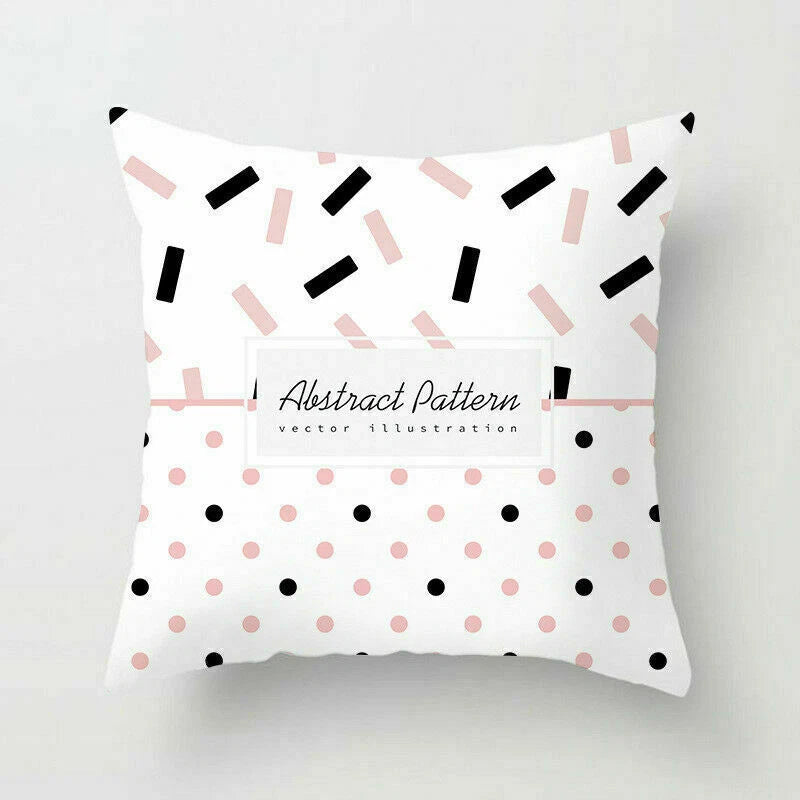 Polyester Geometric Sweet Pillow Case Sofa Waist Home Cover Cushion Decor 18"