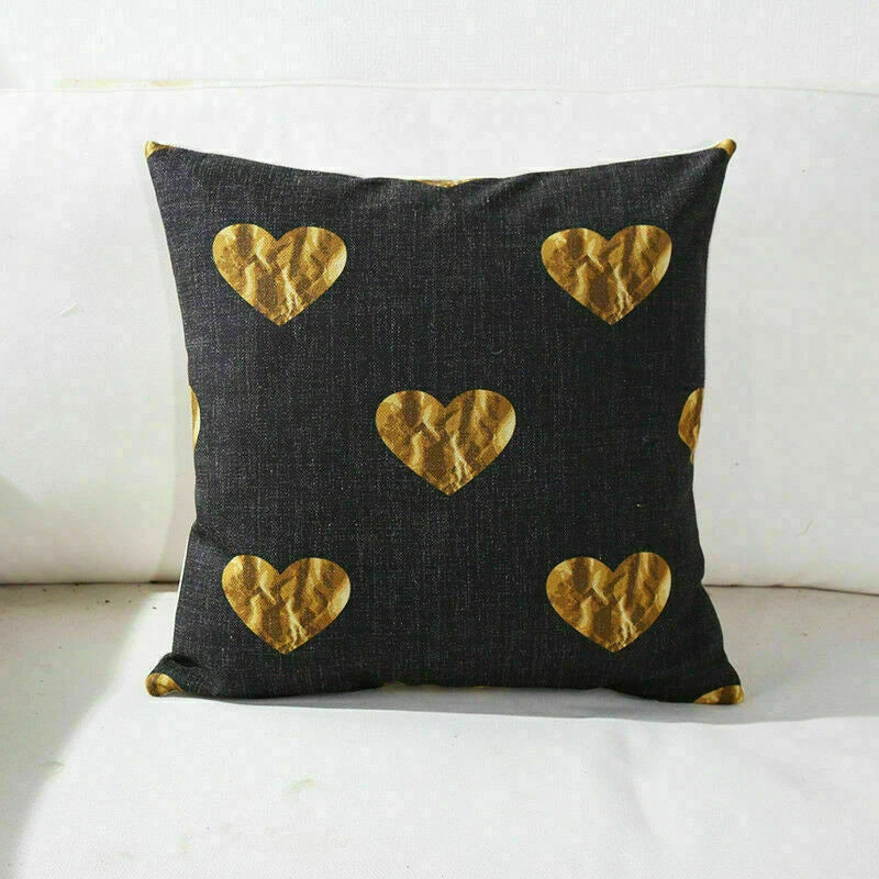Decor Cushion Pillow White Case Love Home  Black Sofa Waist 18"