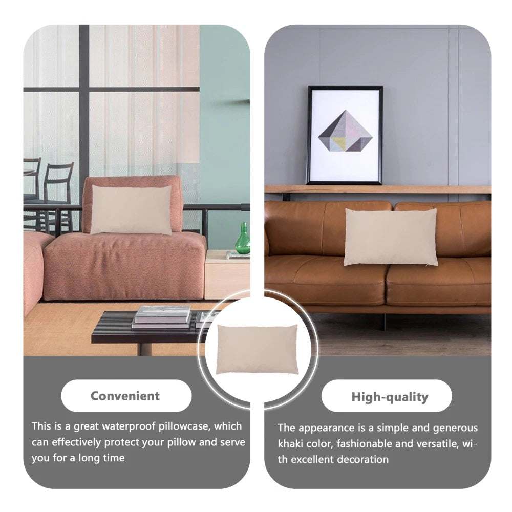 2 Pcs Waterproof Throw Pillowcase Couch Cushion Cover Outdoor Covers