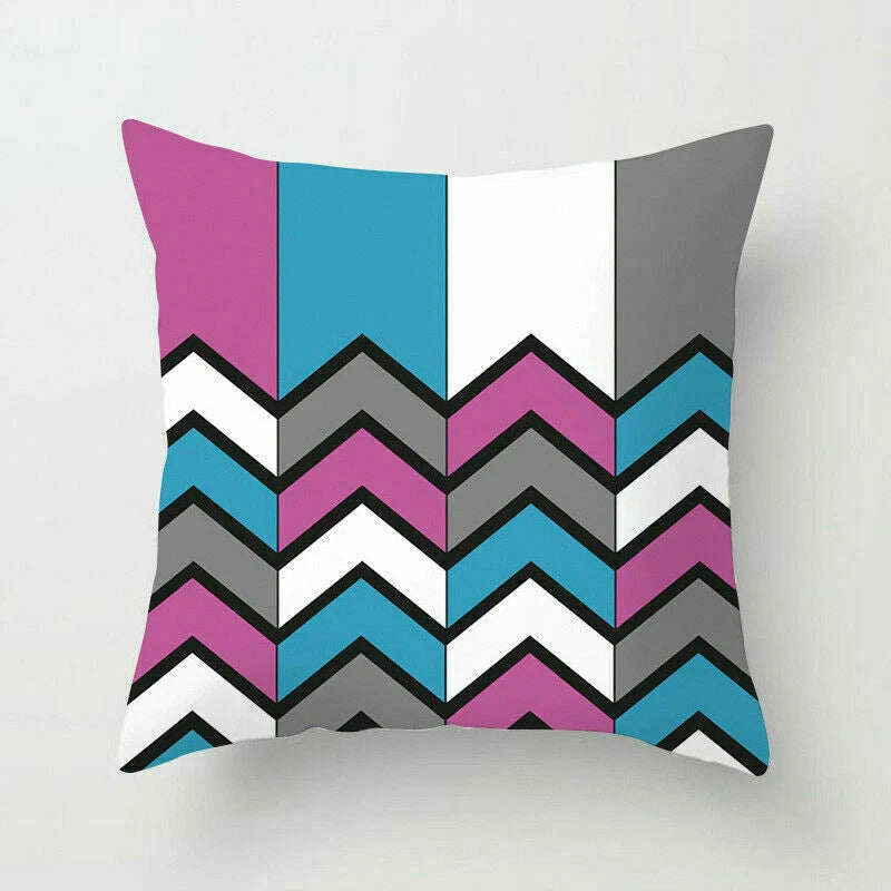 Polyester Geometric Sweet Pillow Case Sofa Waist Home Cover Cushion Decor 18"