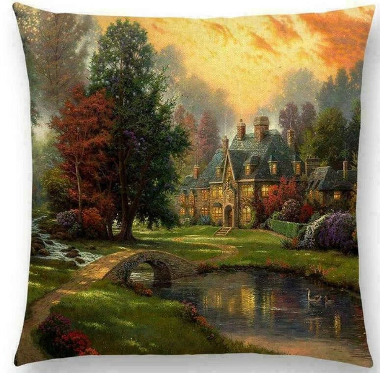 Scenery Country Sofa Decor Pillow Case Throw Cushion Cover Gift
