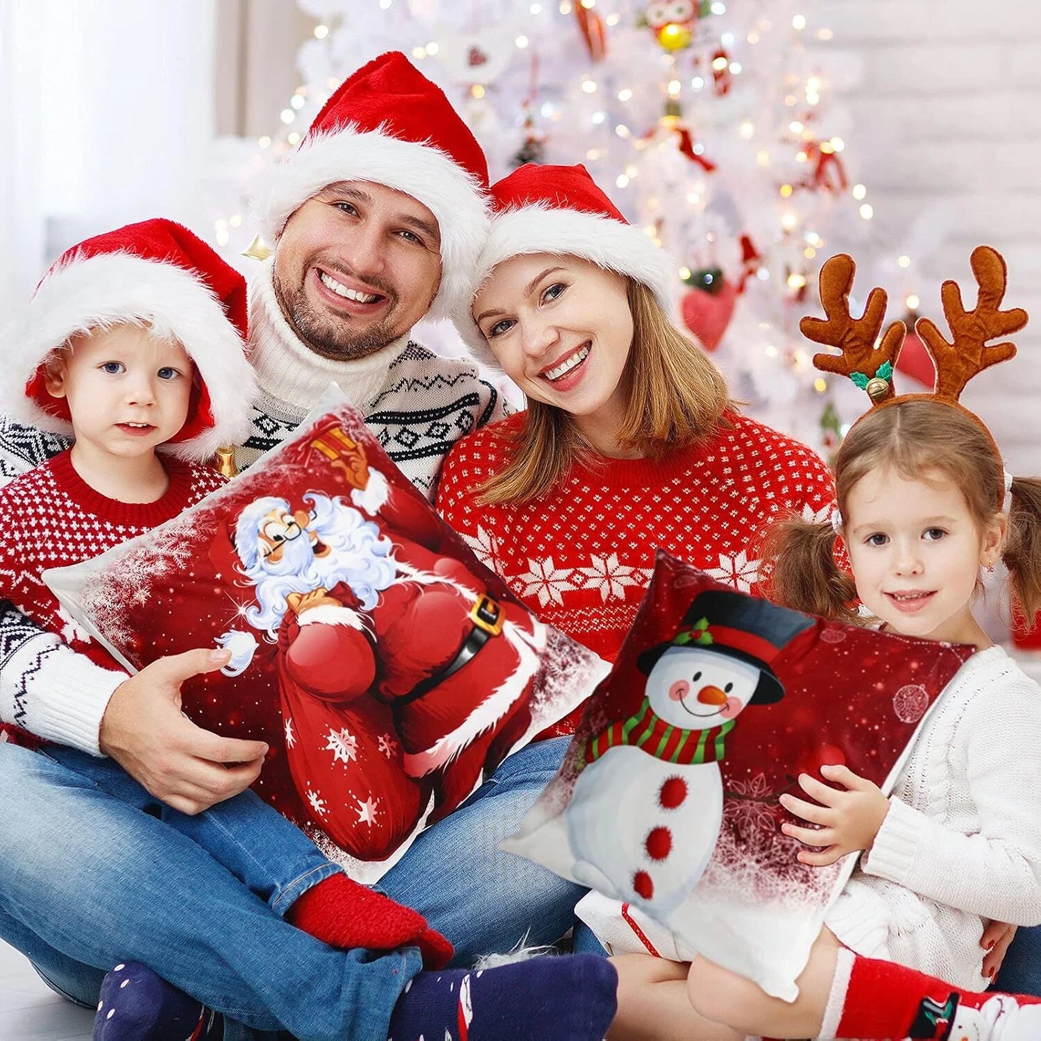 18in Christmas Pillow Case Cover Sofa Pillowcase Cushion Cover Home Decoration