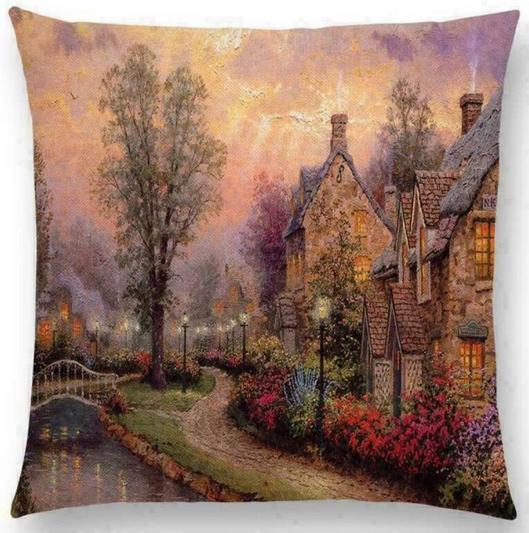 Scenery Country Sofa Decor Pillow Case Throw Cushion Cover Gift