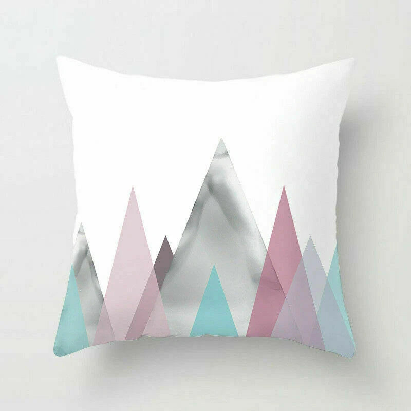 Polyester Geometric Sweet Pillow Case Sofa Waist Home Cover Cushion Decor 18"