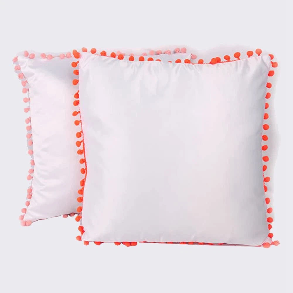 10Pcs Sublimation Blank Pillow Case with Dot Edge DIY Printed Home Sofa Decor