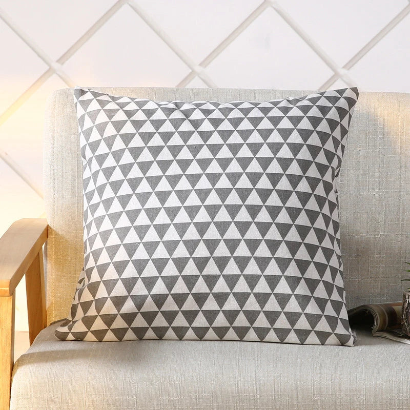 LINEN DOUBLE SIDE SQUARES CUSHION COVER PILLOW CASE HOME SOFA DECOR 18'' X 18''