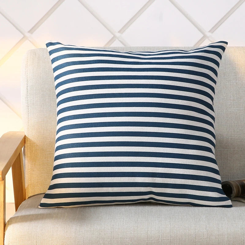 LINEN DOUBLE SIDE SQUARES CUSHION COVER PILLOW CASE HOME SOFA DECOR 18'' X 18''
