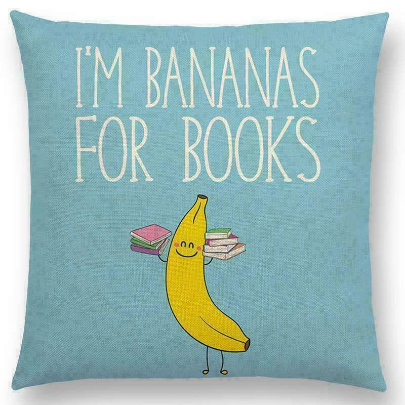 Pillow Series Sofa Letters Cushion Case Books Read Decorative Cover Study Time