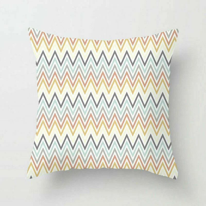 Polyester Geometric Sweet Pillow Case Sofa Waist Home Cover Cushion Decor 18"