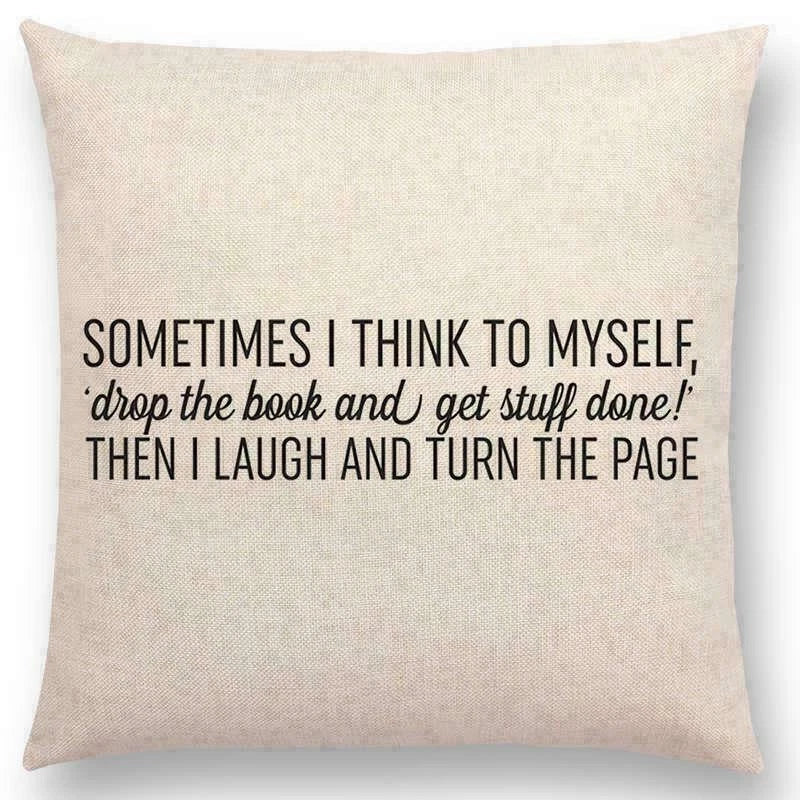 Pillow Series Sofa Letters Cushion Case Books Read Decorative Cover Study Time
