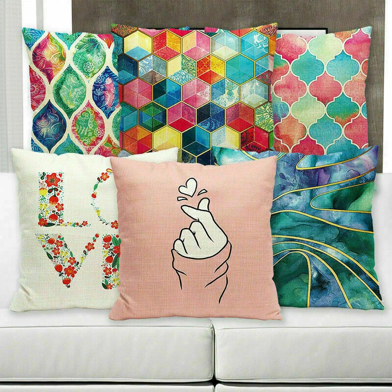 Decor Cushion Office Cover Case Sofa Geometry 18" Home Color