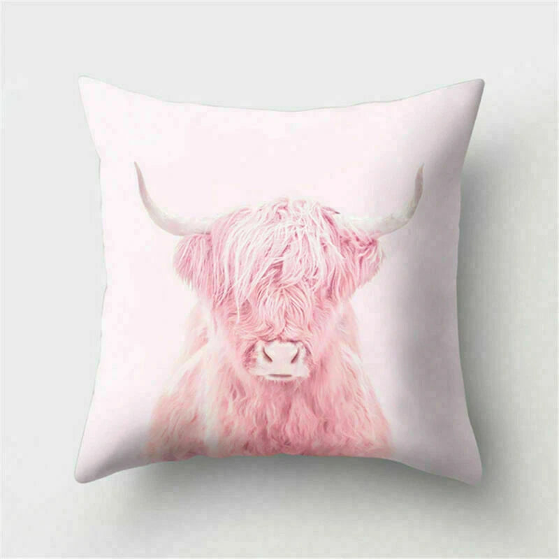 Decor Cushion Pink Throw Cover Case Cute Sofa Cover Animal Home Pillow