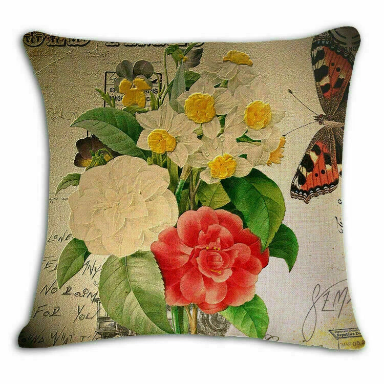 Decor Sofa 18" Retro Cover Cushion Home flower Case Throw