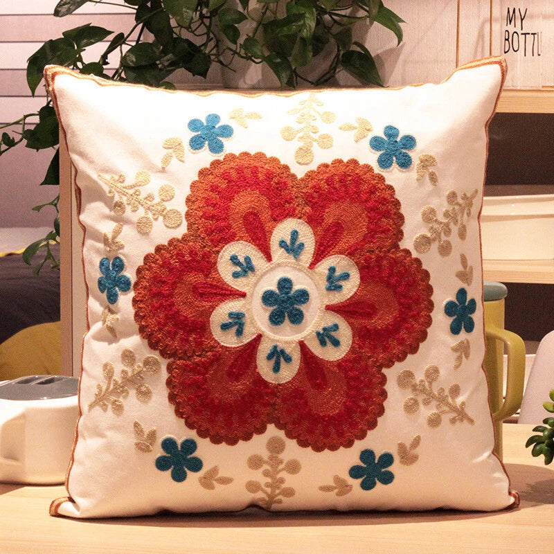 Boho Cushion Cover Bohemian Throw Pillow Case Ethnic Sofa Bed Embroidery NEW