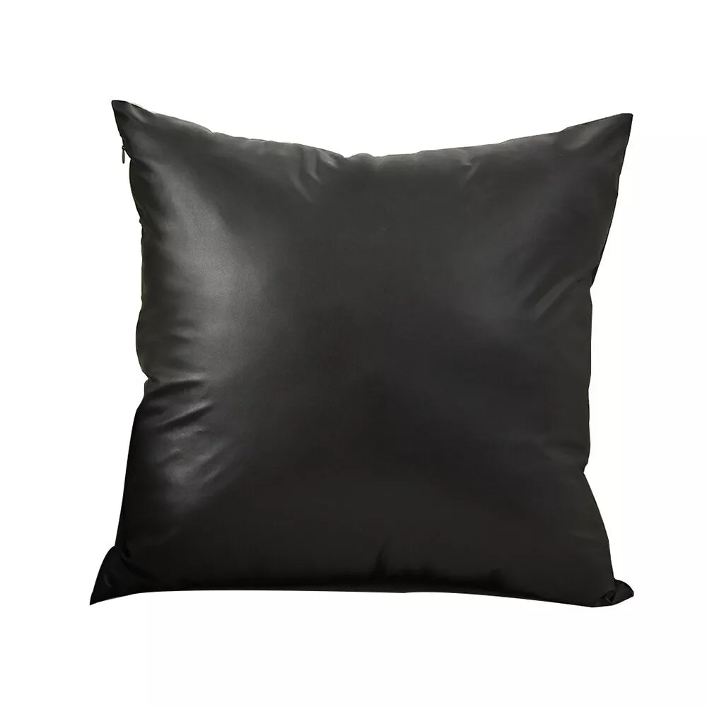 2025 Faux PU Leather Cushion Cover Throw Pillow Case Sofa Bed Home Decor