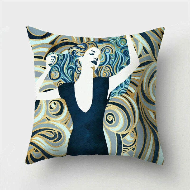 18'' Polyester Abstraction Sofa Pillow Case Cover Throw Waist Cushion Cover
