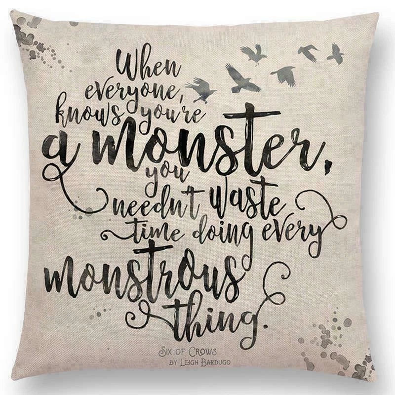 Pillow Series Sofa Letters Cushion Case Books Read Decorative Cover Study Time