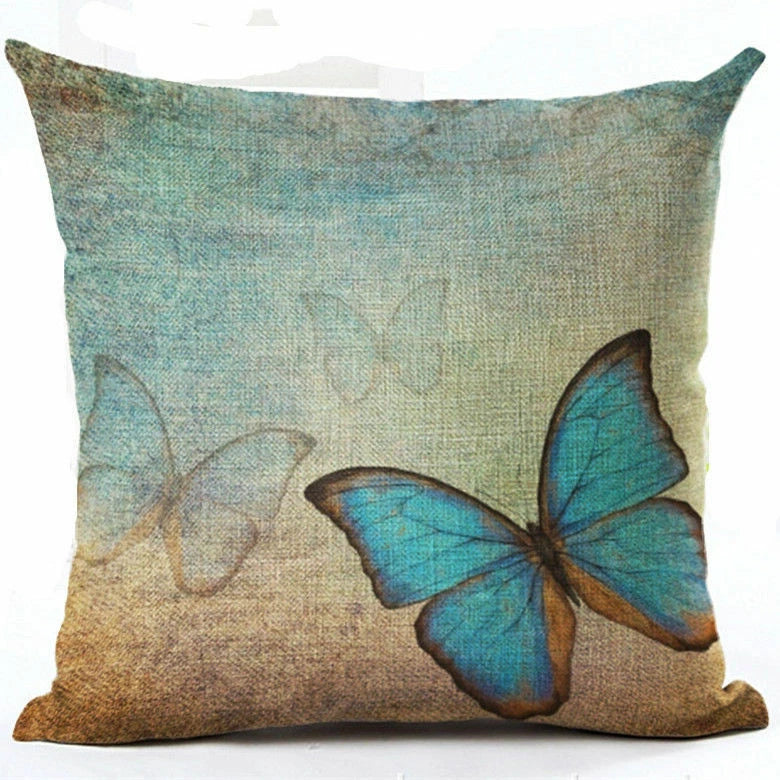 Memory Peacock & Flowers Home Decor Pillow Case Sofa Cushion Cover