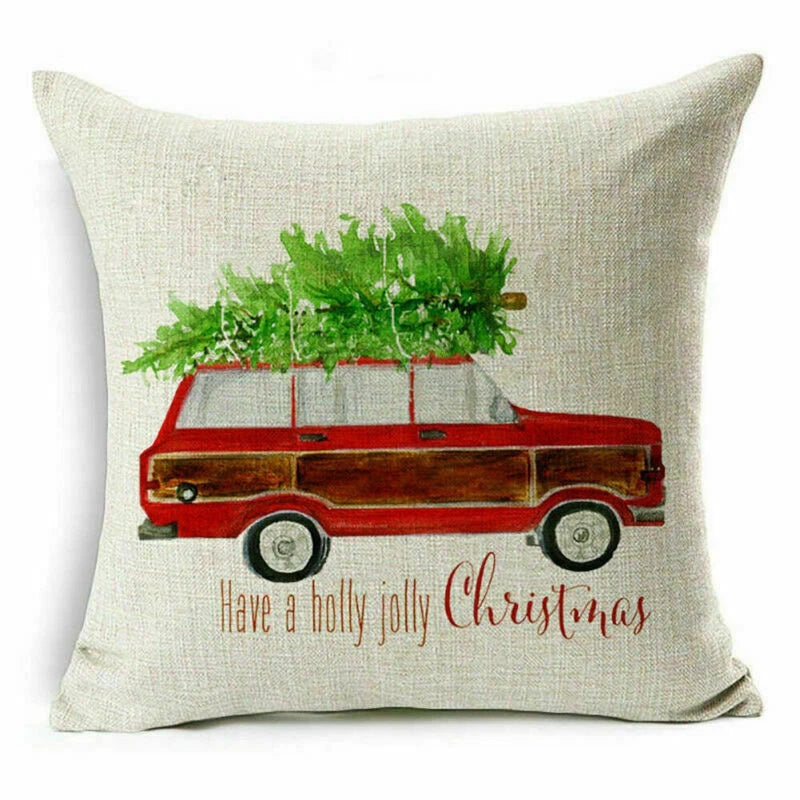 pillow Sofa Cover Reindeer Case Cushion Santa Christmas Throw Dear Claus Dog