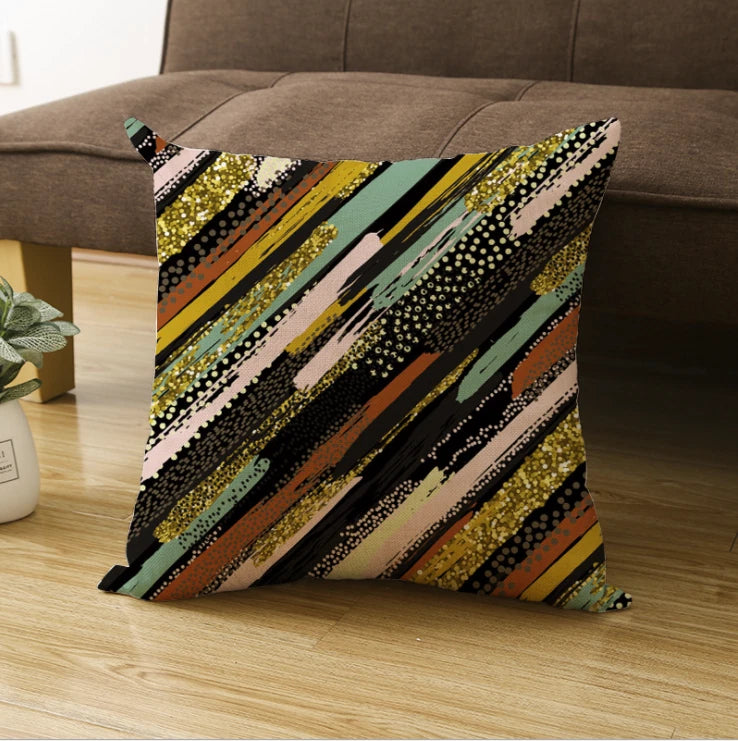 18" CUSHION COVER PHOTO SOFA BED VINTAGE MODERN NOVELTY Flax Pillow Case