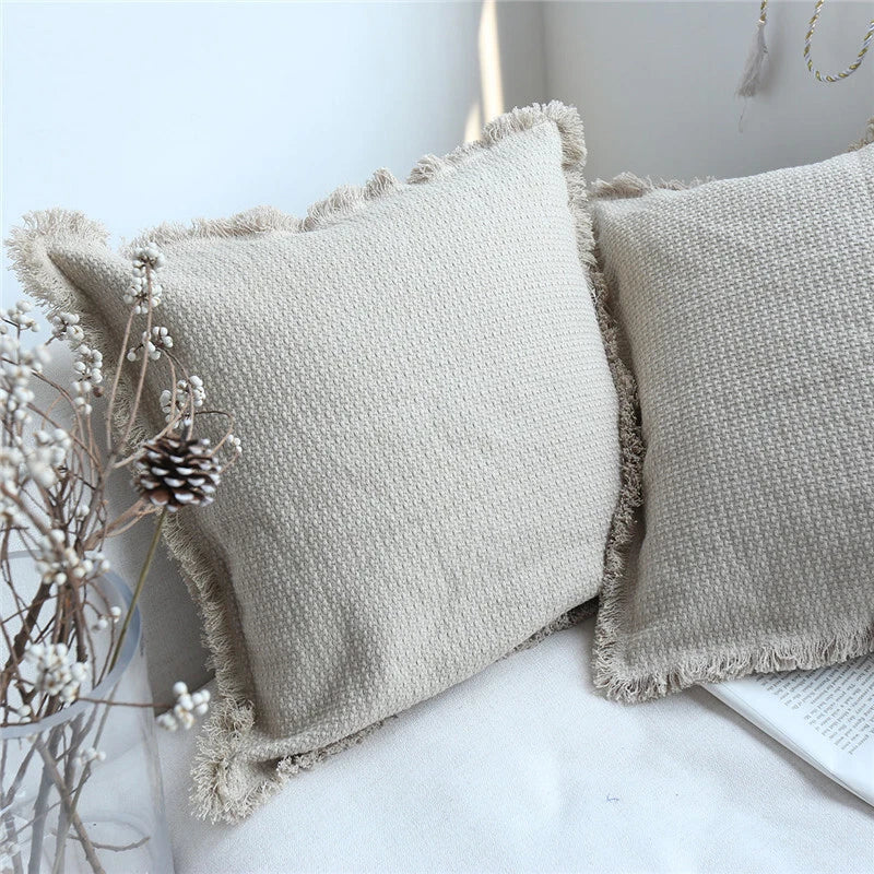 24x24in Linen Fabric Throw Pillow Cover Sofa Bed Cushion Covers Case Decorative