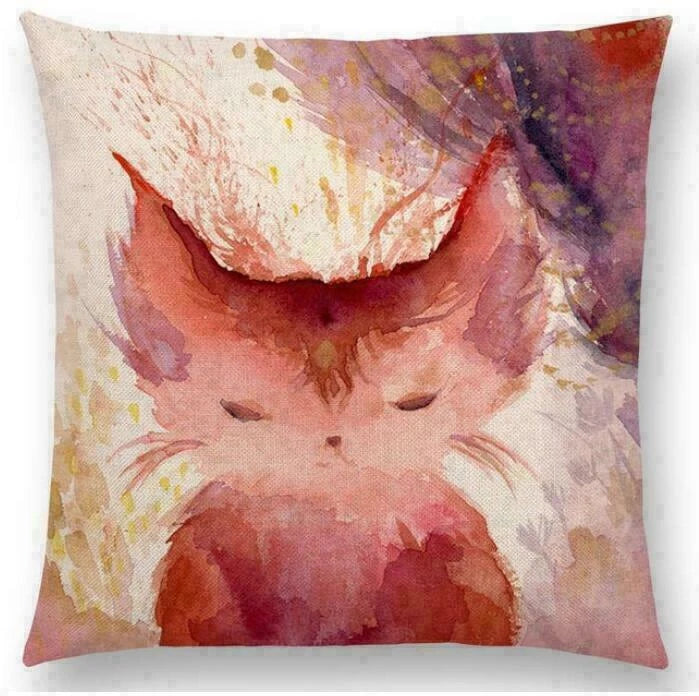Throw Cushion Decor pillow Linen Case Sofa Fox Cotton Pattern