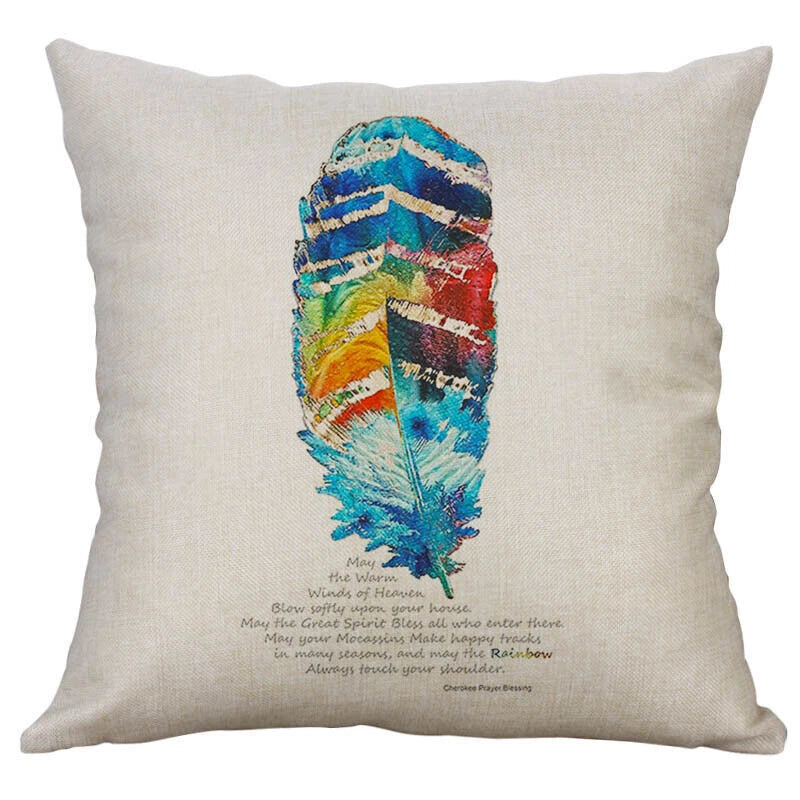 Leaves Feather   Cushion Cover Throw Pillow Case Home Sofa Car Decor