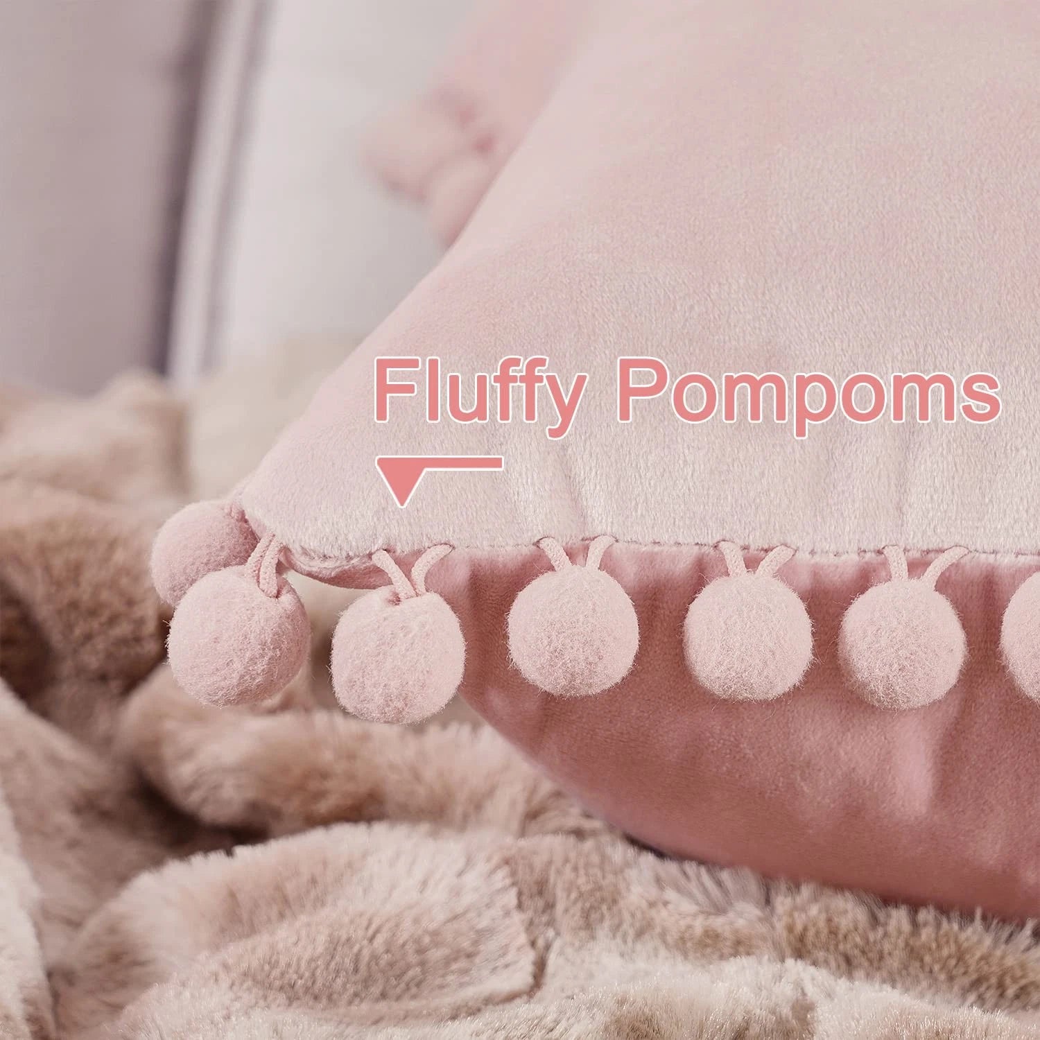 Top Finel Blush Pink Decorative Throw Pillow Covers for Couch Bed 20x20 Soft ...
