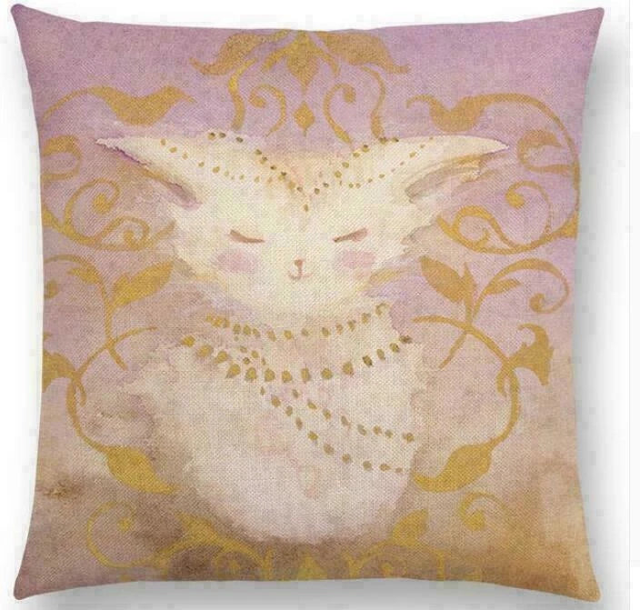 Throw Cushion Decor pillow Linen Case Sofa Fox Cotton Pattern