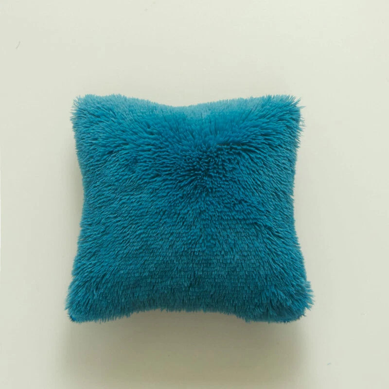 Fluffy Faux Fur Shaggy Pillow Case Plush Cushion Cover Sofa Bed Home Decor 17"