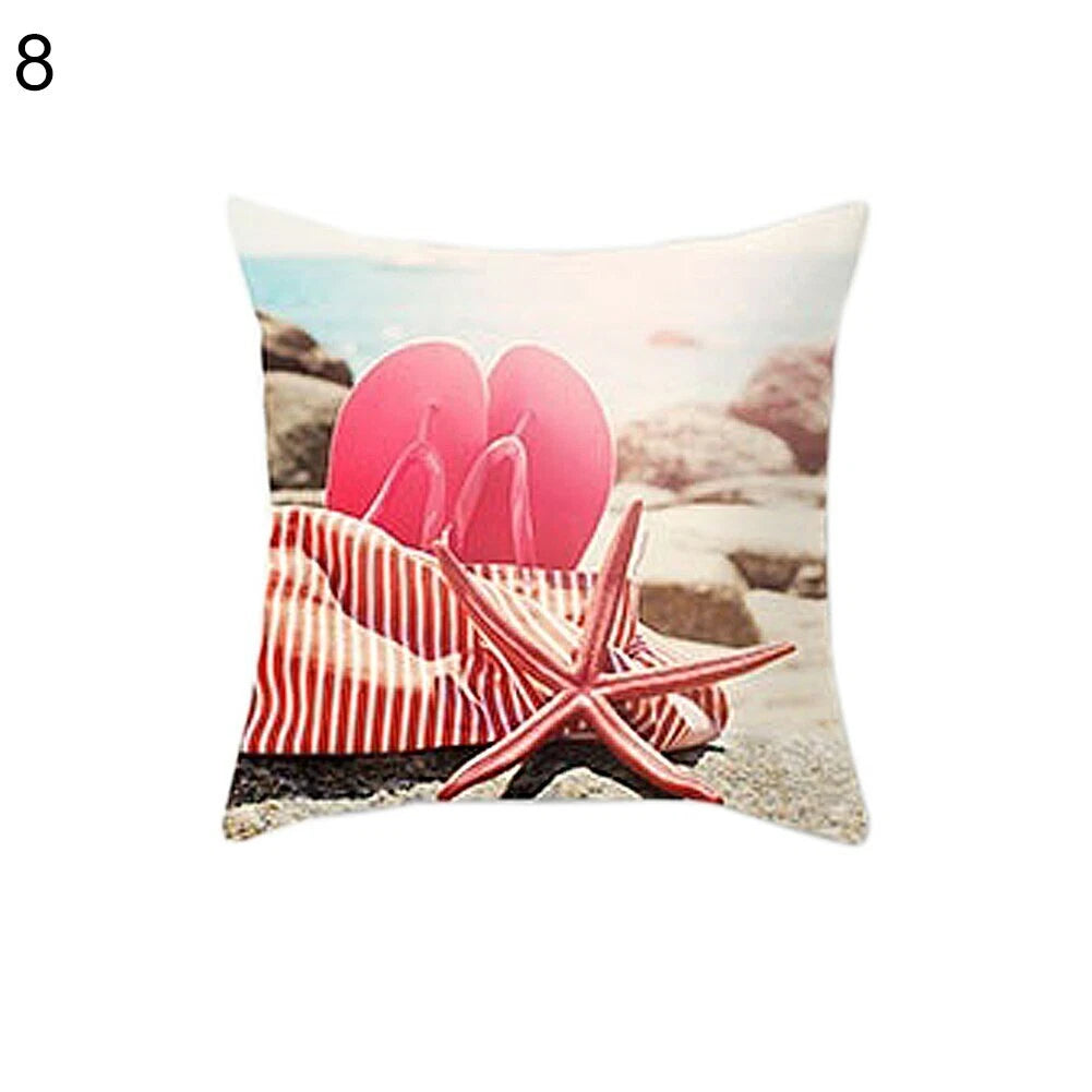 Sea Beach Star Fish Seashell Throw Pillow Case Cushion Cover Sofa Bed Car Decor