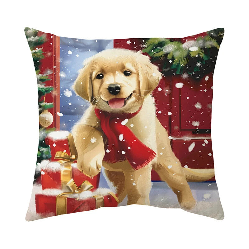 2024 NEW CHRISTMAS NEW YEAR POLYESTER CUSHION COVER PILLOW CASE HOME SOFA DECOR
