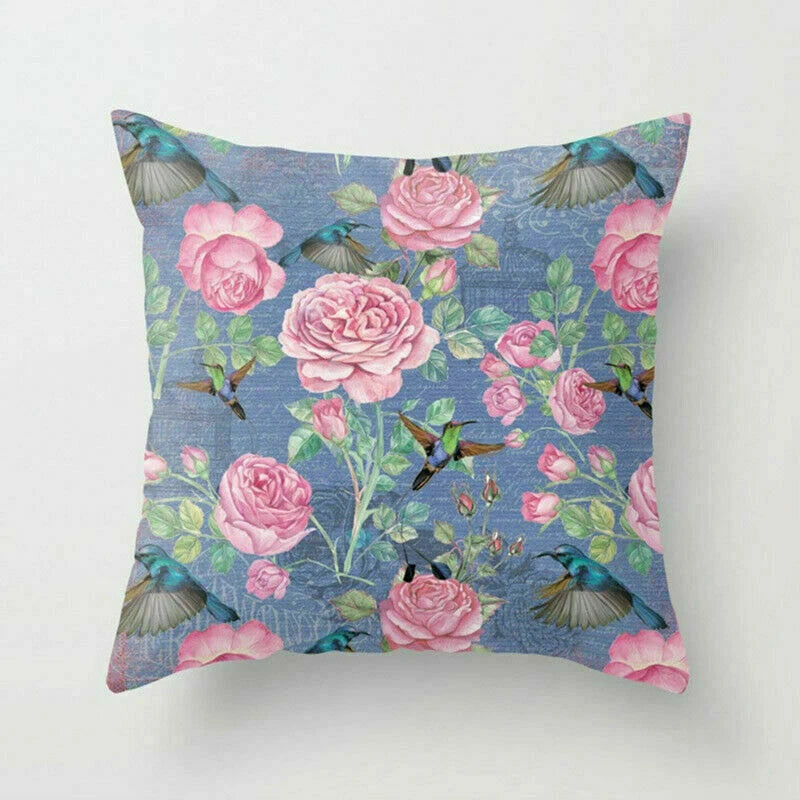 Rustic Flower 18inch Pillow Case Sofa Bed Cushion Cover Home Decor