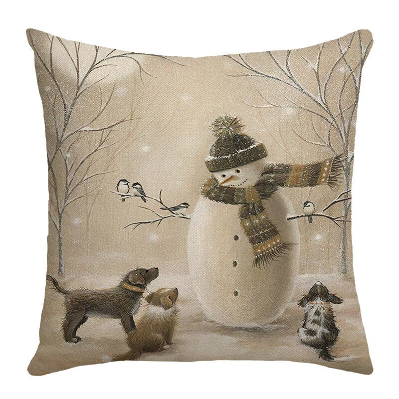 2024 NEW CHRISTMAS NEW YEAR POLYESTER CUSHION COVER PILLOW CASE HOME SOFA DECOR