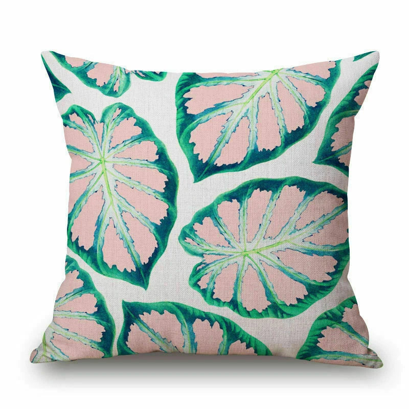 Plant Pattern Home Sofa Decor Pillow Case Waist Cushion Cover 18"