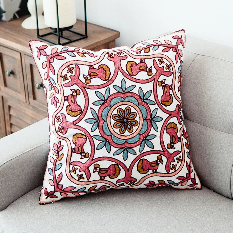 Boho Cushion Cover Bohemian Throw Pillow Case Ethnic Sofa Bed Embroidery NEW